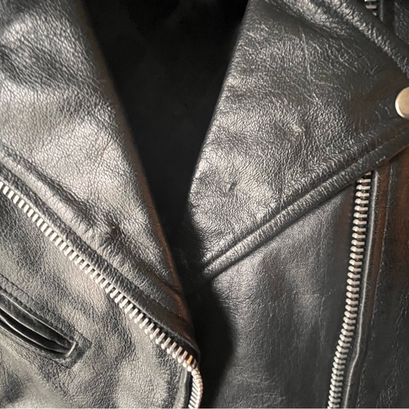 Vintage S Leather King black belted jacket - Picture 2 of 5